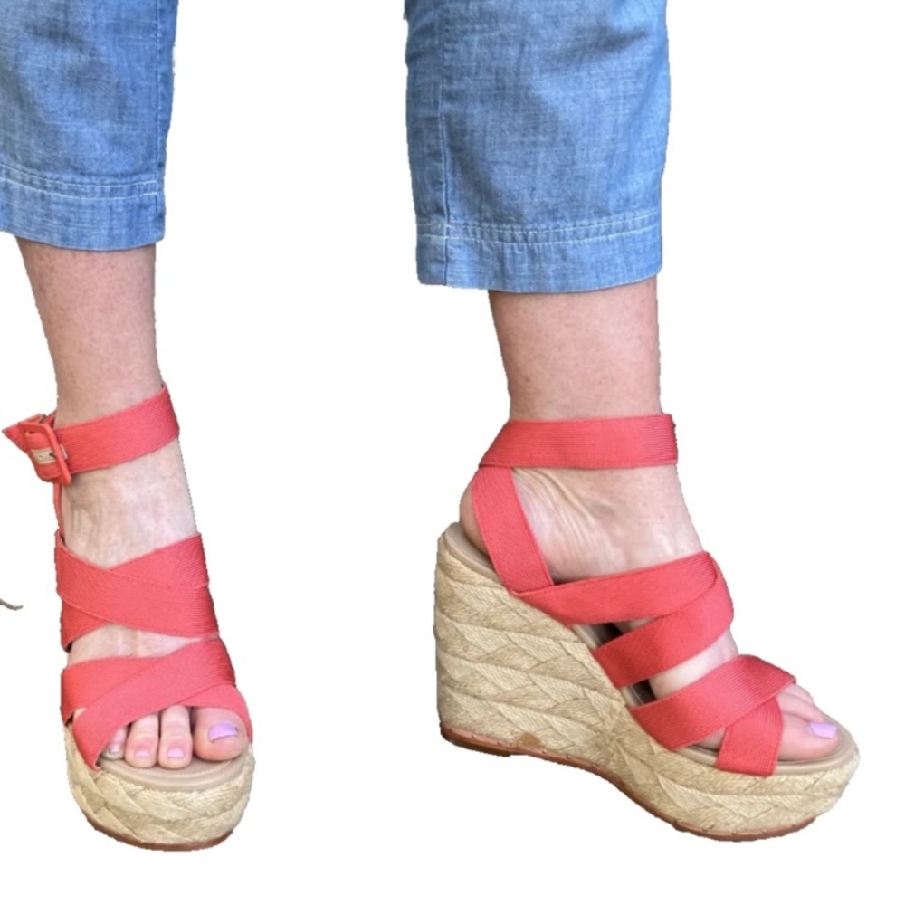 Herve Leger Espadrille Wedge Platform Sandals Women's Size 9.5 Studded Summer